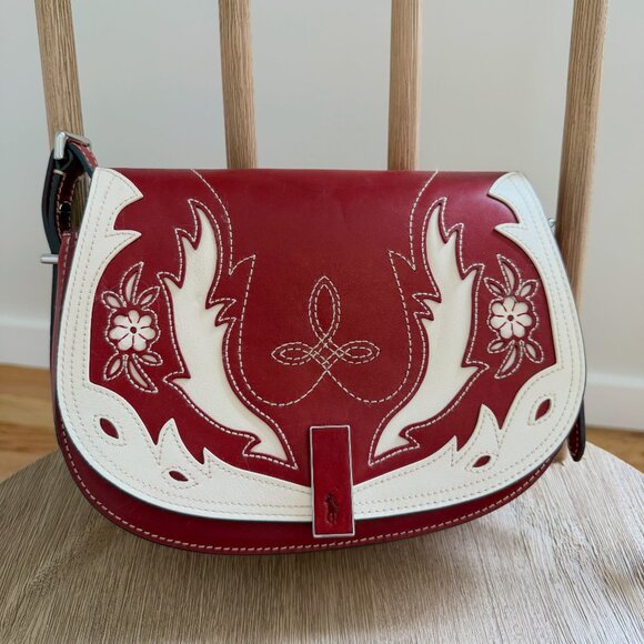 Polo by Ralph Lauren Elegant Red and White Crossbody Bag - Picture 1 of 9